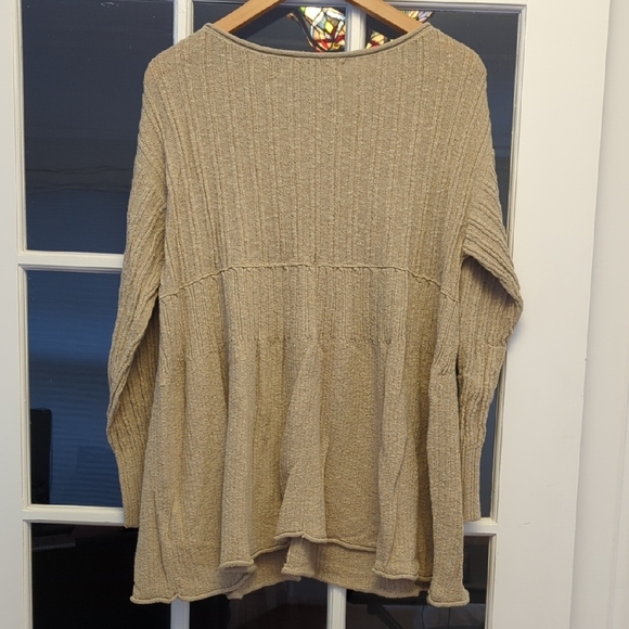 NWT FP Beach Free People Women's Beige Long Sleeve Top Size Small - Picture 7 of 12